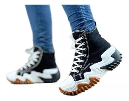 Zapatillas de lona plataforma modernas caña alta