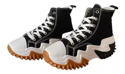 Zapatillas de lona plataforma modernas caña alta