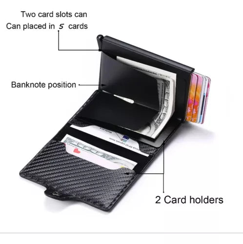 Billetera minimalista porta tarjetas protección Rfid